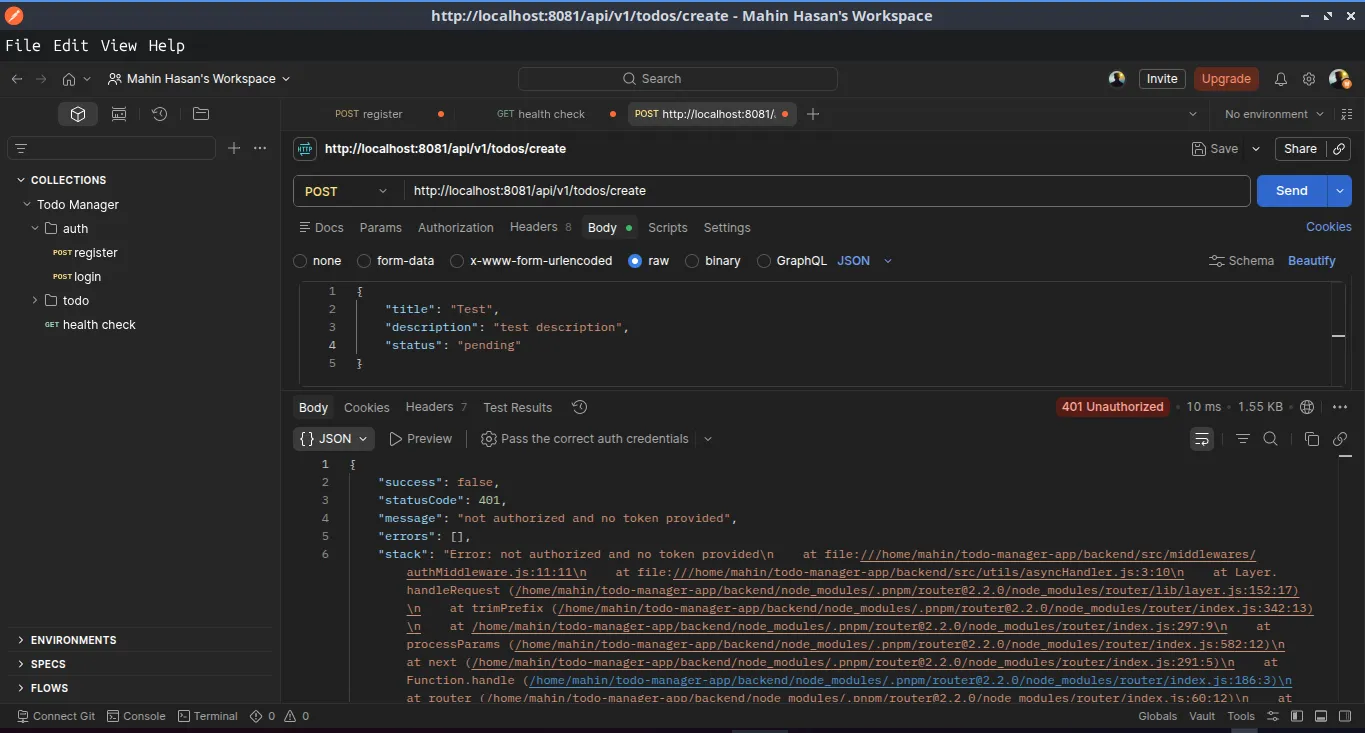 Enterprise-Grade Todo Manager API screenshot 3