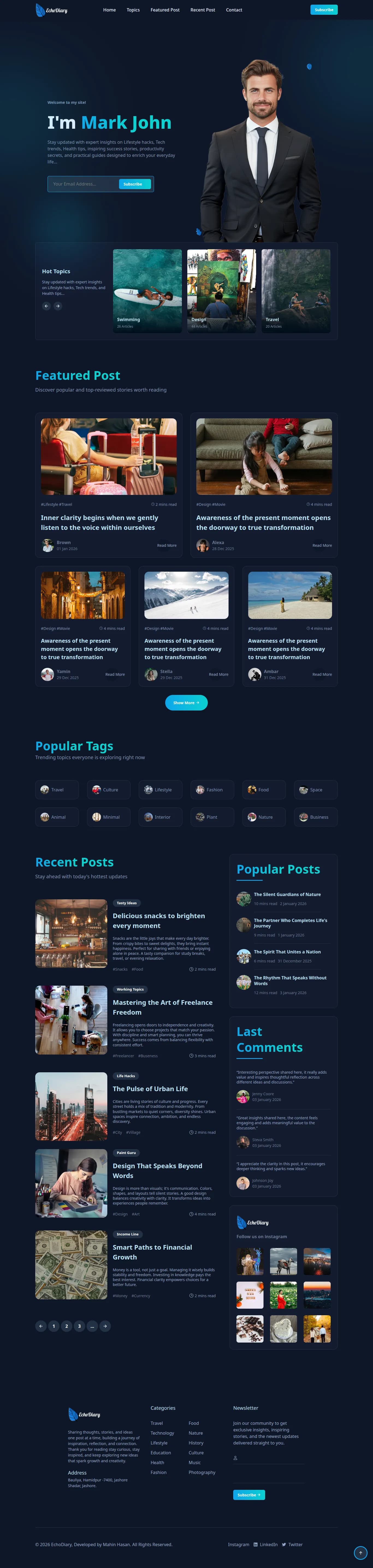 EchoDiary — Personal Blog Template